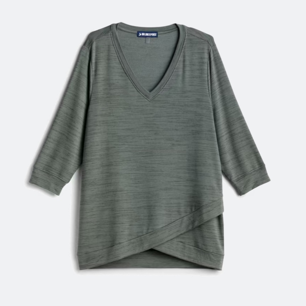 Ink Love & Peace Clydie Tulip Marble French Terry Knot Top, size 1X